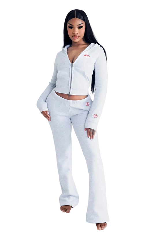 THE BACKSHOT ZIP TRACKSUIT (HEATHER GRAY/RED)