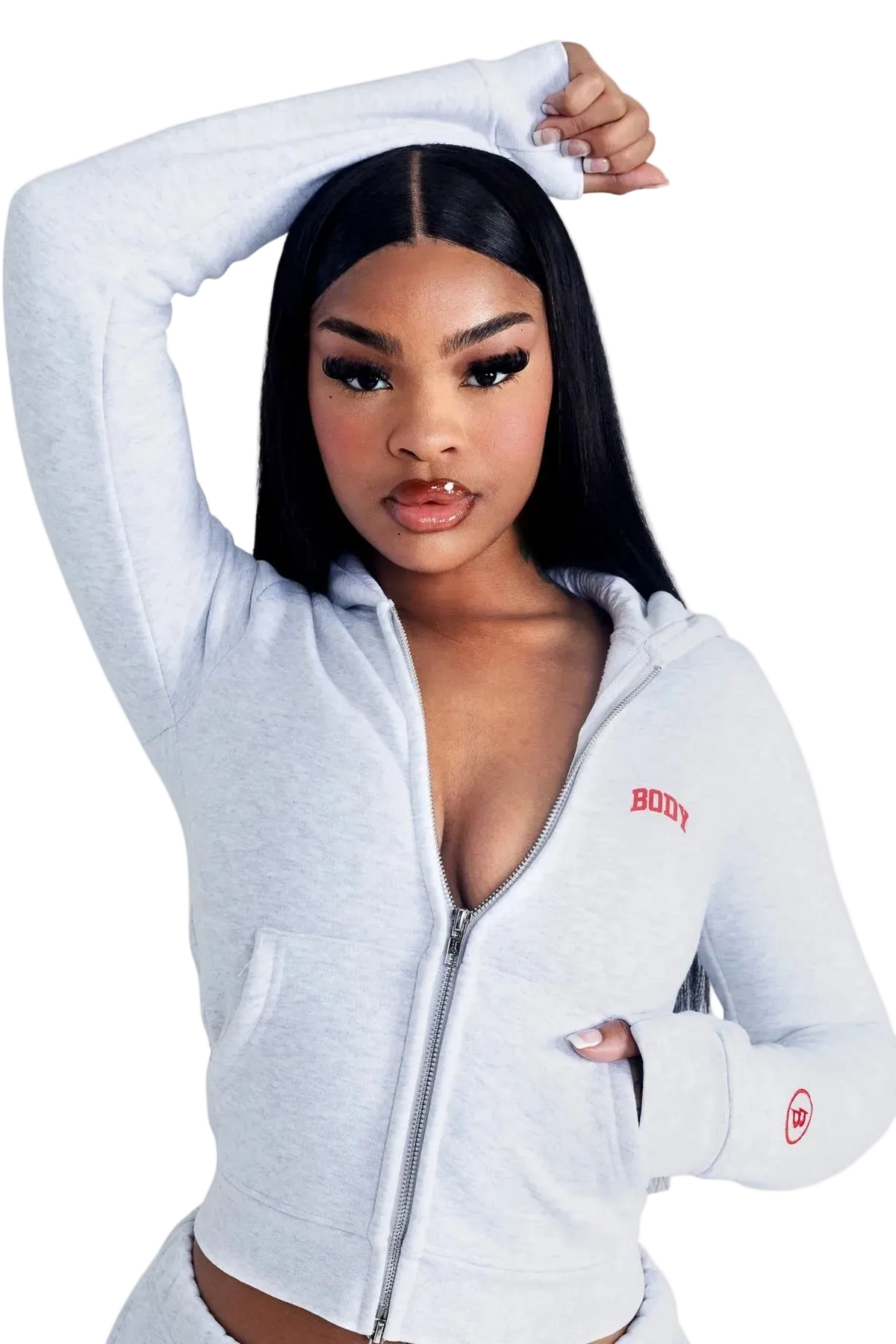 THE BACKSHOT ZIP TRACKSUIT (HEATHER GRAY/RED)