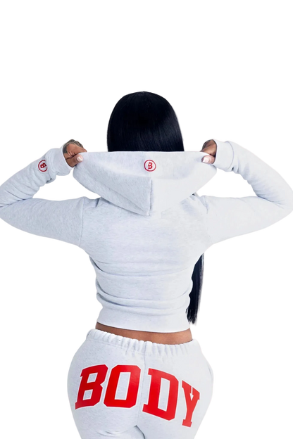 THE BACKSHOT ZIP TRACKSUIT (HEATHER GRAY/RED)