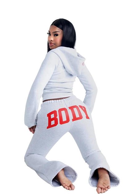 THE BACKSHOT ZIP TRACKSUIT (HEATHER GRAY/RED)