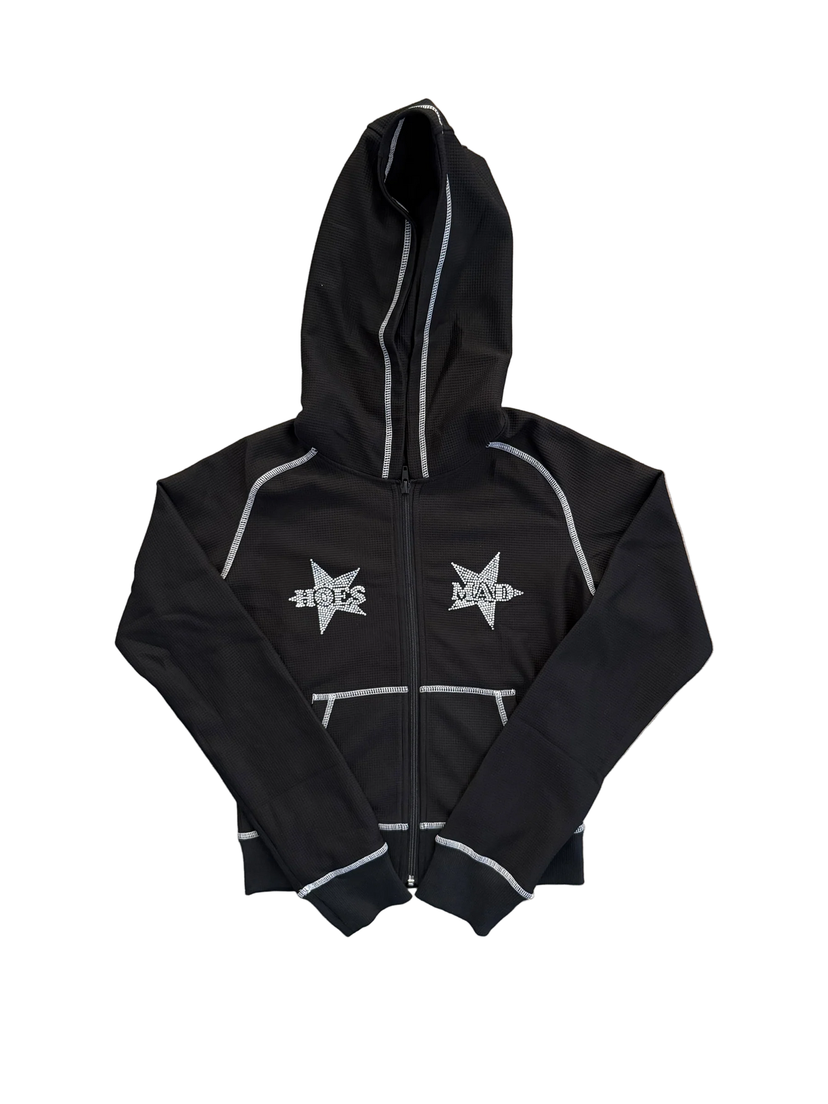 Hoesmad Rhinestone Waffle Trackpant ( Black )
